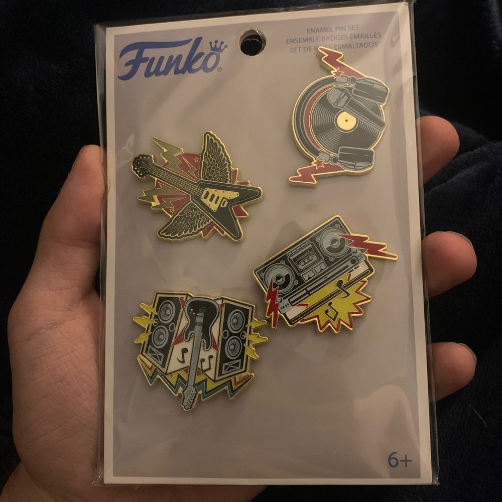 Funko Pop Music Metal Rock enamel pin set 4 pcs Guitars Boombox NEW